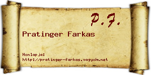 Pratinger Farkas névjegykártya